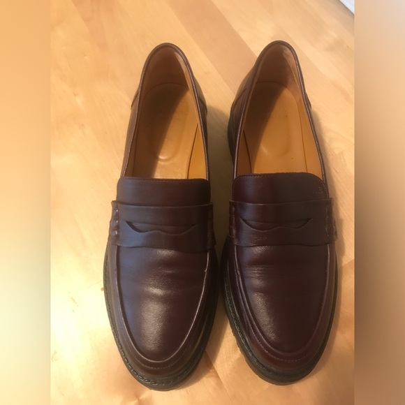 Sezane Albane Loafers Burgundy Leather - Picture 9 of 16